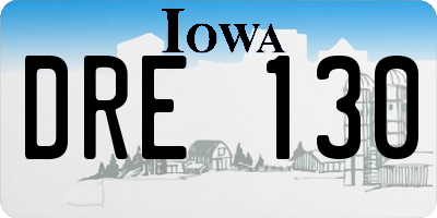 IA license plate DRE130