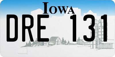 IA license plate DRE131