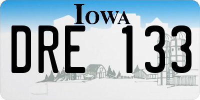 IA license plate DRE133