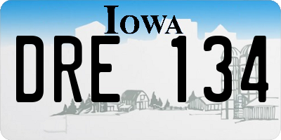 IA license plate DRE134