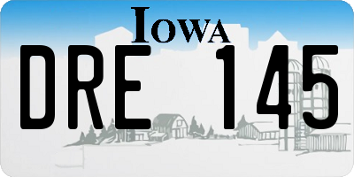 IA license plate DRE145