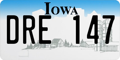 IA license plate DRE147