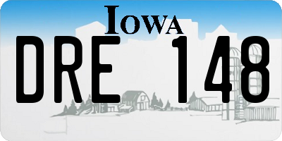 IA license plate DRE148