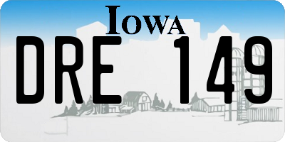 IA license plate DRE149