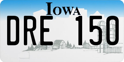IA license plate DRE150