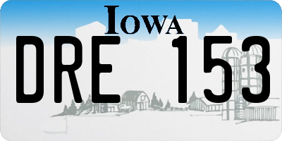 IA license plate DRE153
