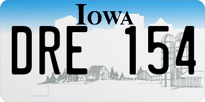 IA license plate DRE154