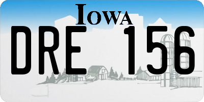 IA license plate DRE156
