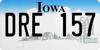 IA license plate DRE157
