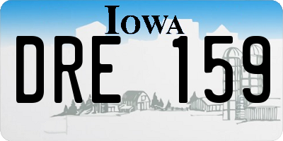 IA license plate DRE159