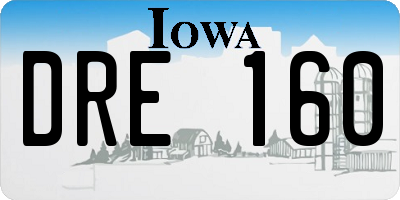 IA license plate DRE160