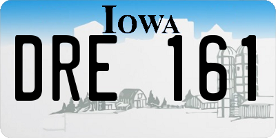 IA license plate DRE161