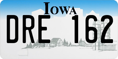 IA license plate DRE162