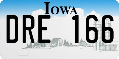 IA license plate DRE166