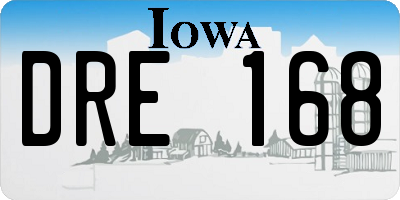 IA license plate DRE168