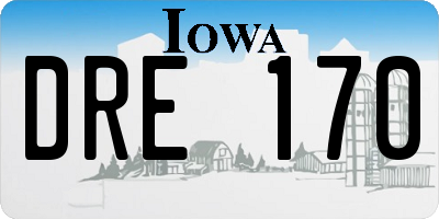 IA license plate DRE170
