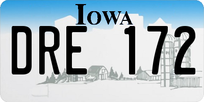 IA license plate DRE172