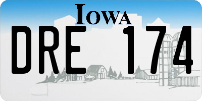 IA license plate DRE174
