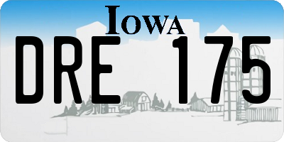 IA license plate DRE175