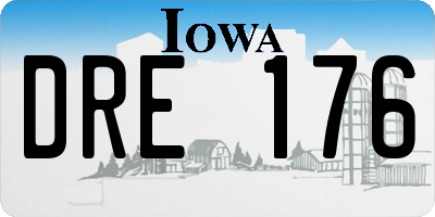 IA license plate DRE176