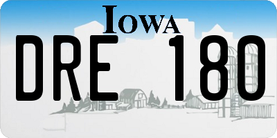 IA license plate DRE180