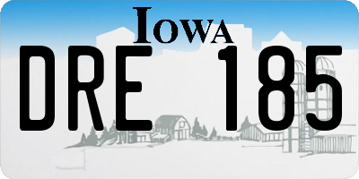 IA license plate DRE185
