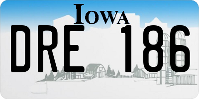 IA license plate DRE186