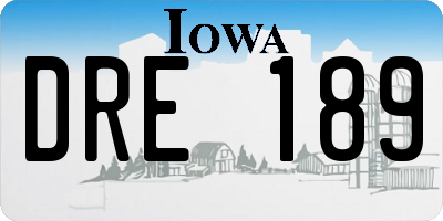 IA license plate DRE189