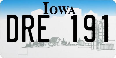 IA license plate DRE191