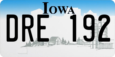 IA license plate DRE192