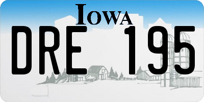 IA license plate DRE195