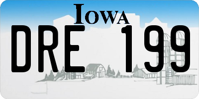 IA license plate DRE199