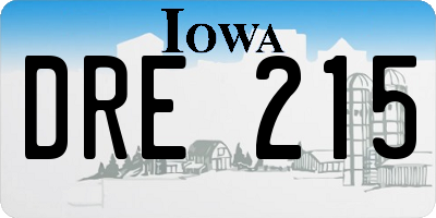 IA license plate DRE215