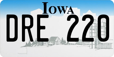IA license plate DRE220