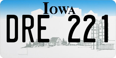 IA license plate DRE221