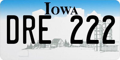 IA license plate DRE222