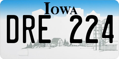 IA license plate DRE224