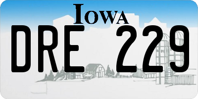 IA license plate DRE229
