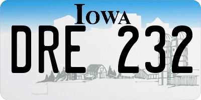 IA license plate DRE232