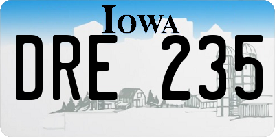 IA license plate DRE235