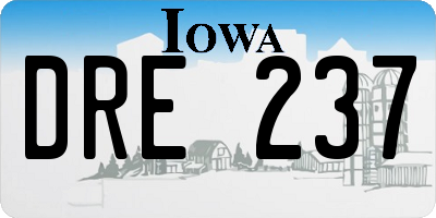 IA license plate DRE237