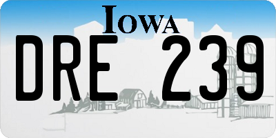 IA license plate DRE239