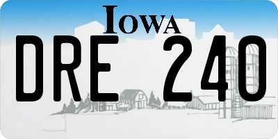 IA license plate DRE240