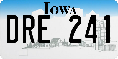 IA license plate DRE241