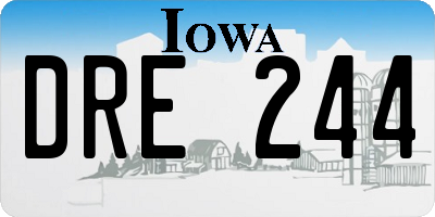IA license plate DRE244