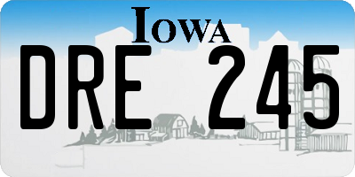 IA license plate DRE245