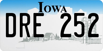 IA license plate DRE252
