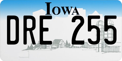 IA license plate DRE255