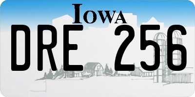 IA license plate DRE256