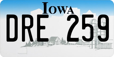 IA license plate DRE259